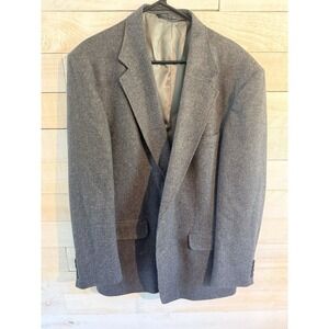 Vintage Lands End Lambswool /Wool Sport Coat Blazer Men's  Houndstooth Size 44L